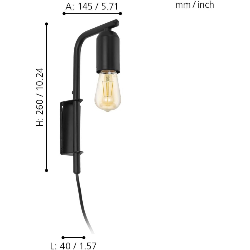 Eglo 98064 - Applique murale ADRI 1xE27/60W/230V