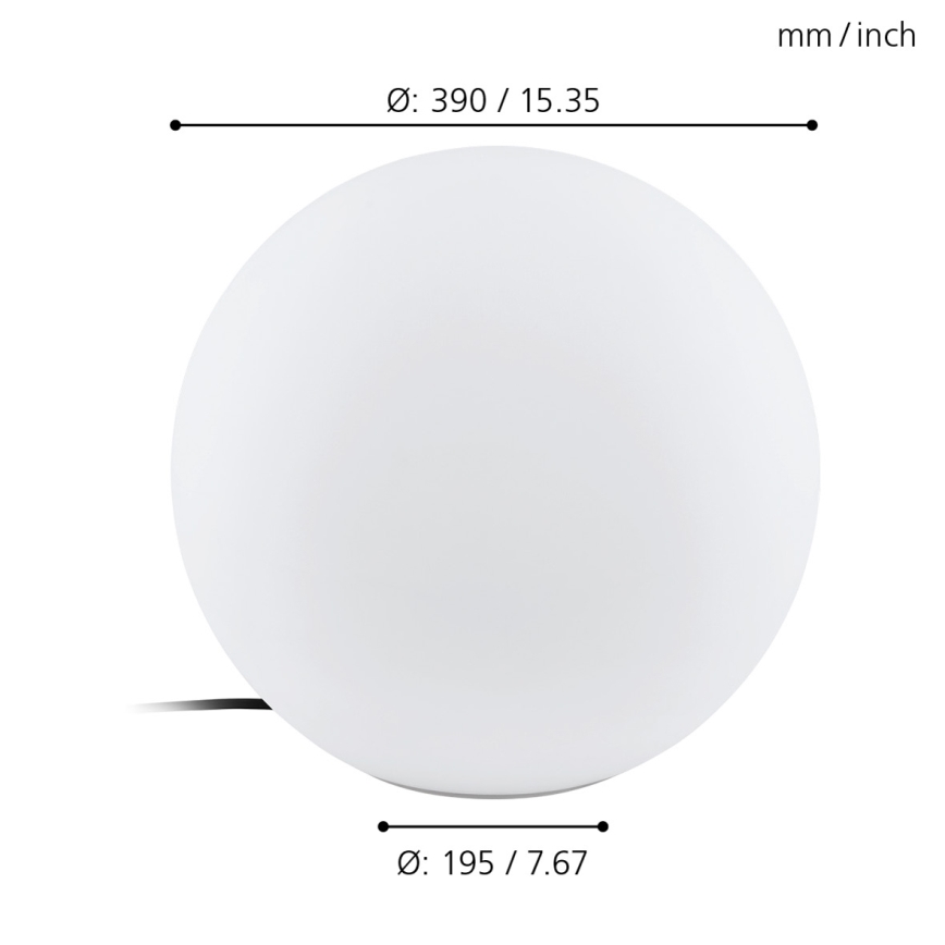 Eglo - Lampada da terra per esterno 1xE27/40W/230V IP65 ø390