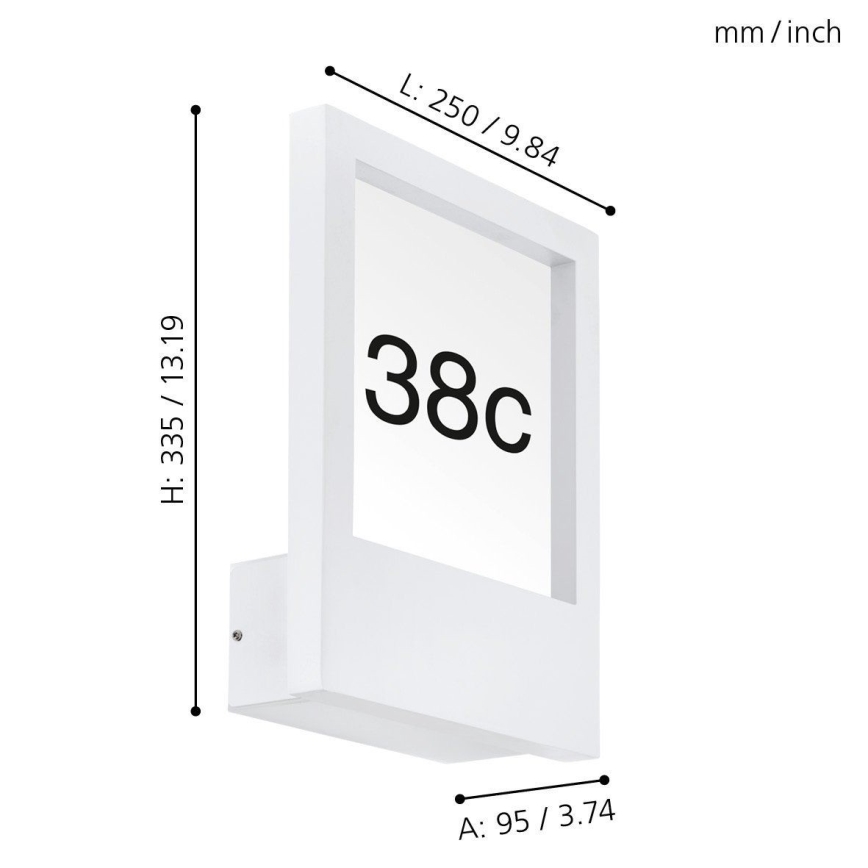 Eglo - Numero civico 1xE27/28W/230V IP4bianco