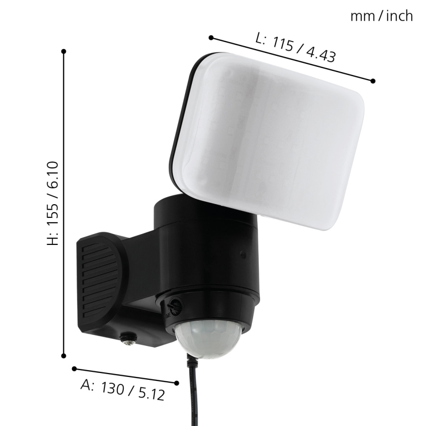 Eglo - Applique solare a LED con sensore LED/3,7V IP44