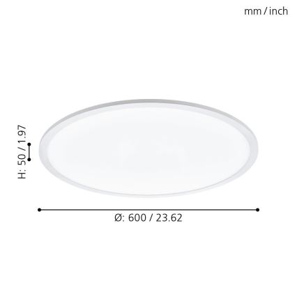 Eglo - LED dimmbare Deckenleuchte LED/30W/230V + Fernbedienung