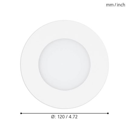 Eglo - Lampada da incasso dimmerabile a LED 5W/230V con telecomando Ø 12 cm