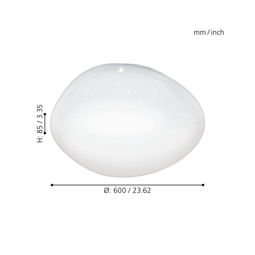 Eglo 98228 - LED-dimmbare Deckenleuchte SILERAS-A LED/36W/230V Ø 60 cm + Fernbedienung