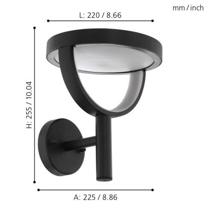 Eglo 98234 - Applique murale extérieure LED FRANCARI-C LED/15W/230V IP44