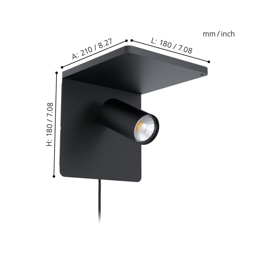 Eglo - Applique LED con ricarica wireless 1xGU10/5W/230V