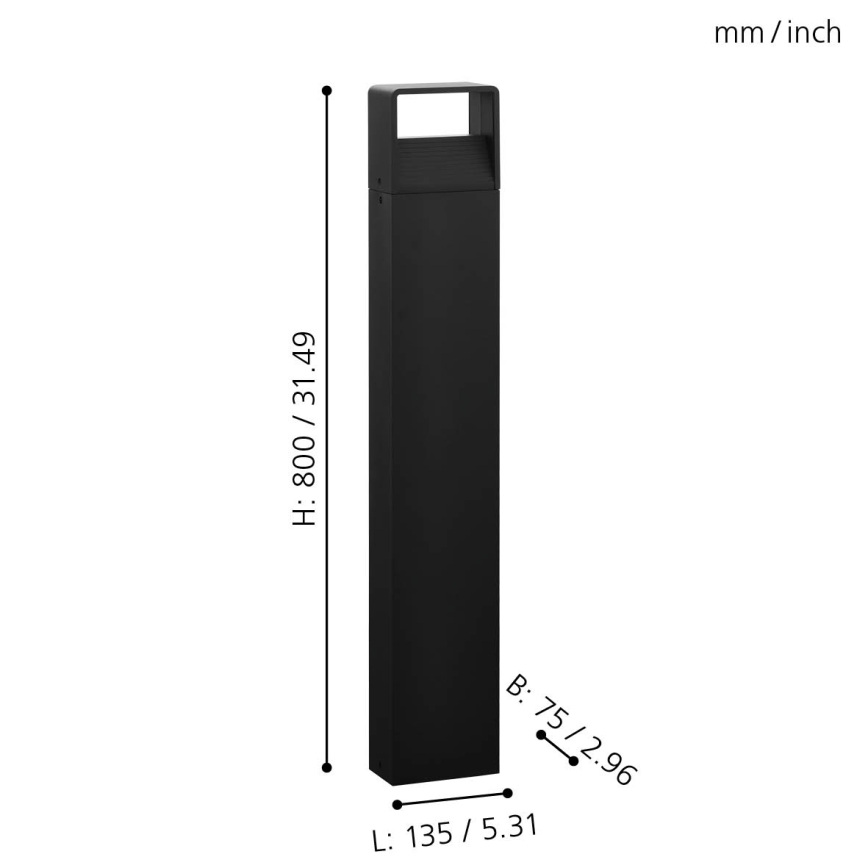 Eglo 98272 - Lampadaire extérieur DONINNI LED/5W/230V IP44