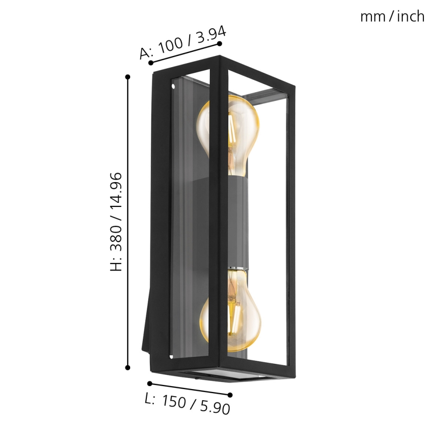 Eglo - Außen Wandbeleuchtung 2xE27/60W/230V IP44