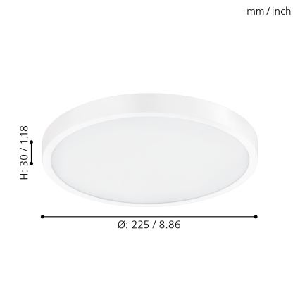 Eglo - Plafonnier LED dimmable 14W/230V + télécommande Ø 22,5 cm