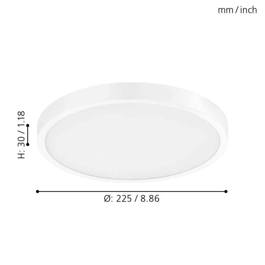 Eglo - Plafonnier LED dimmable 14W/230V + télécommande Ø 22,5 cm