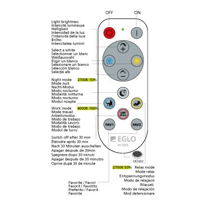 Eglo - Lampada da bagno LED dimmerabile LED/12W/230V IP44+ Telecomando
