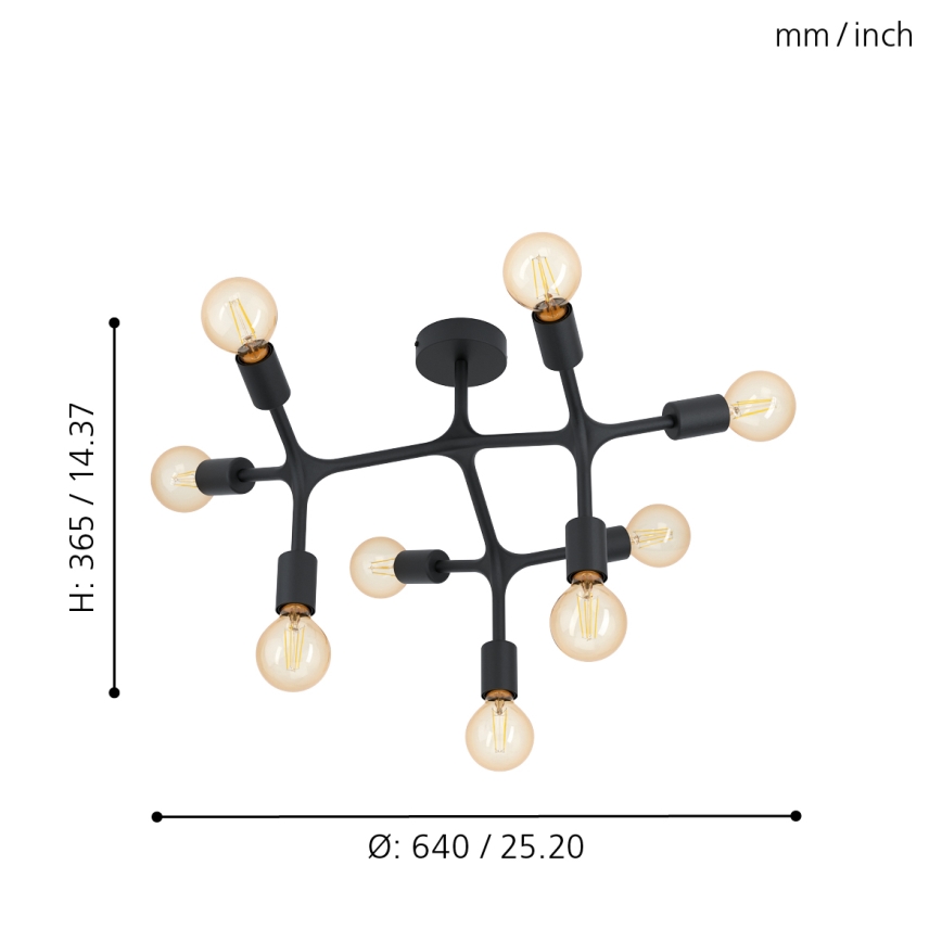 Eglo - Lampadario a plafone 9xE27/60W/230V