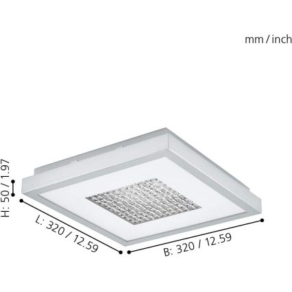 Eglo 98369 - Dimmbare LED-Deckenleuchte PESCATE LED/24W/230V