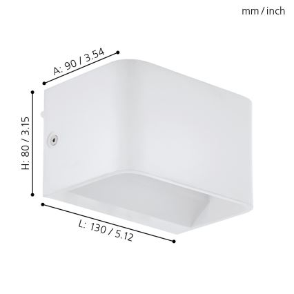 Eglo - Applique a LED LED/6W/230V 3000K bianco