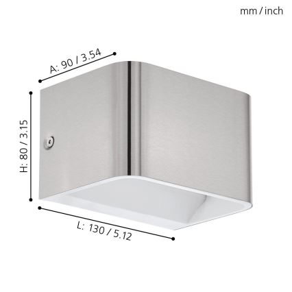 Eglo - Applique a LED LED/6W/230V 3000K cromo opaco