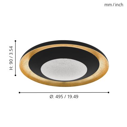 Eglo - LED dimmbare Deckenleuchte LED/24,5W/230V mit Fernbedienung