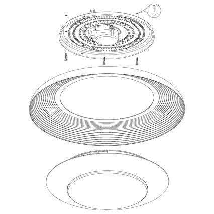 Eglo - LED dimmbare Deckenleuchte LED/24,5W/230V mit Fernbedienung