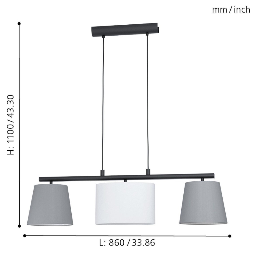 Eglo - Lampadario a sospensione con filo 3xE14/25W/230V