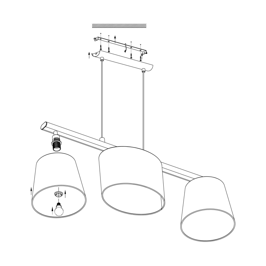 Eglo - Lampadario a sospensione con filo 3xE14/25W/230V