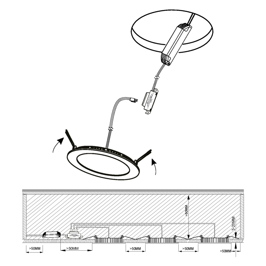 Eglo - Lot de 3 spots encastrés LED pour salle de bains FUEVA 1x LED / 2,8 W / 230 V IP44 chrome brillant Ø 8,5 cm