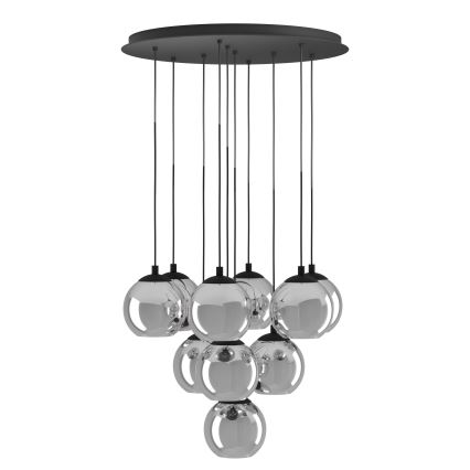 Eglo - Pendelleuchte an Stahlseil 10xE27/40W/230V schwarz/glänzender Chrom
