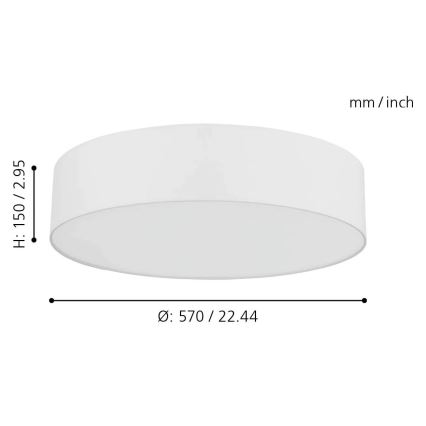 Eglo - Plafonnier à intensité variable LED RGB ROMAO-C LED/33W/230V + télécommande