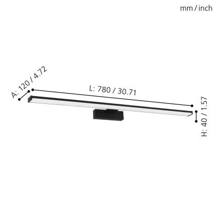 Eglo - Éclairage de miroir salle de bain LED/14W/230V 4000K 78 cm IP44