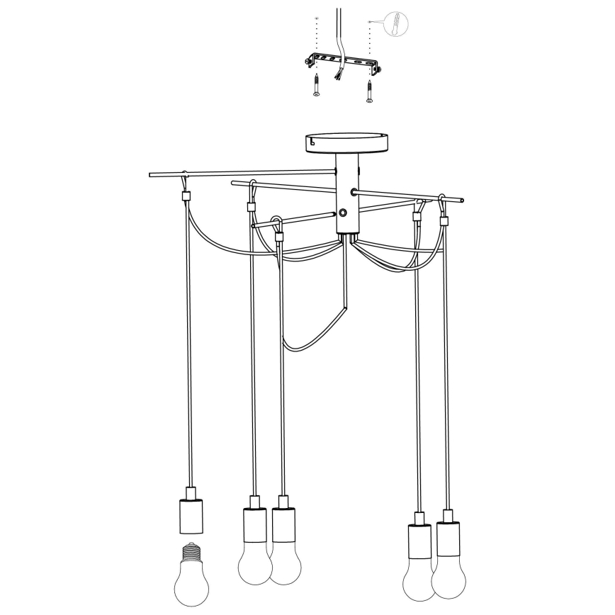 Eglo - Lampadario a sospensione con filo 6xE27/60W/230V ragno