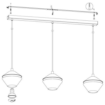 Eglo 98682 - Lampadario LED a sospensione con cavo PERPIGO 3xGU10/5W/230V