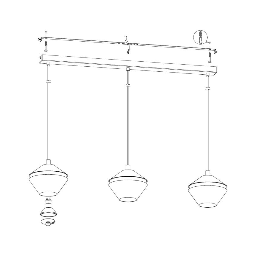 Eglo 98682 - Lampadario LED a sospensione con cavo PERPIGO 3xGU10/5W/230V