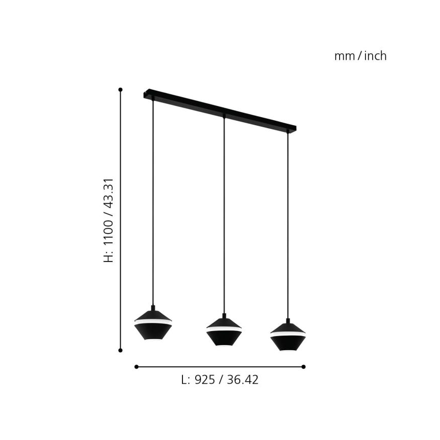 Eglo - LED Hängeleuchte 3xGU10/5W/230V