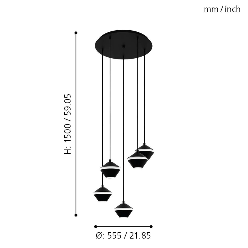 Eglo - LED Hängeleuchte 5xGU10/5W/230V