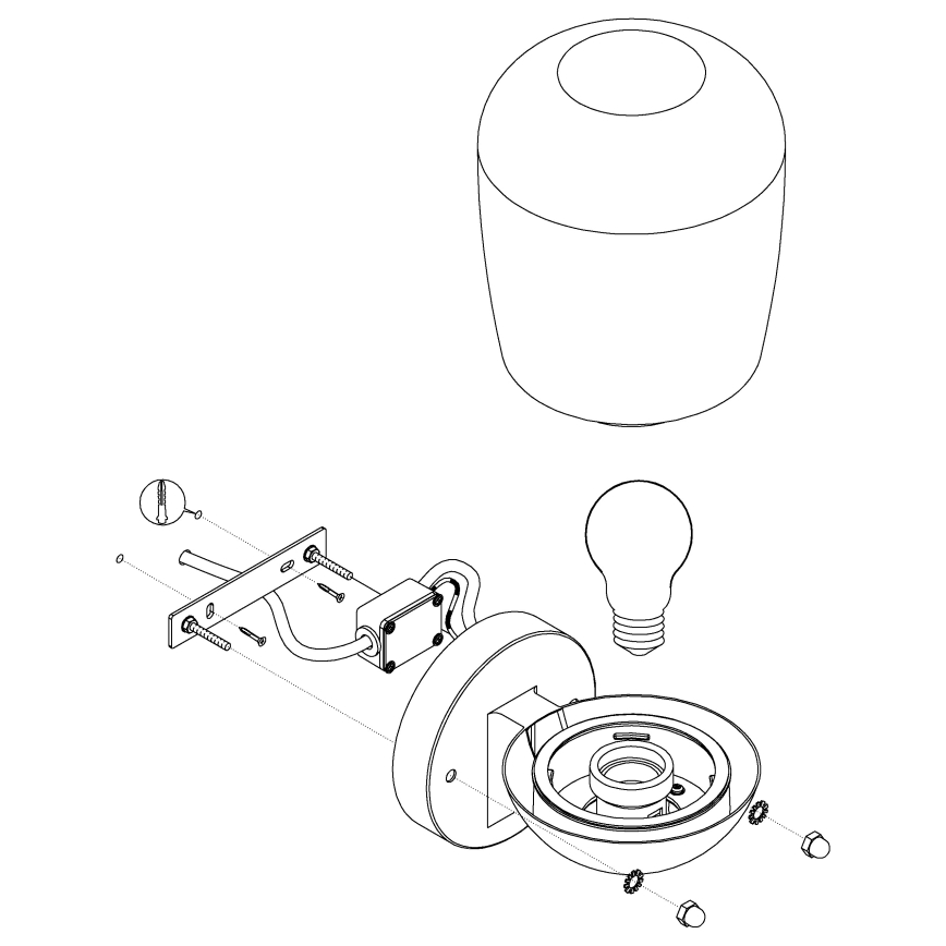 Eglo - Applique da esterno 1xE27/60W/230V IP44