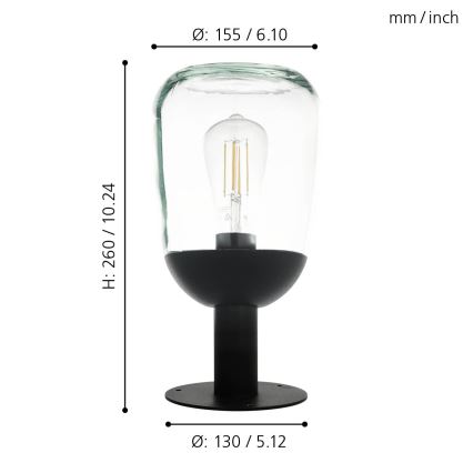Eglo - Lampada da esterno 1xE27/60W/230V IP44