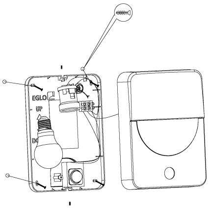Eglo - Applique d'extérieur avec détecteur 1xE27/28W/230V IP44