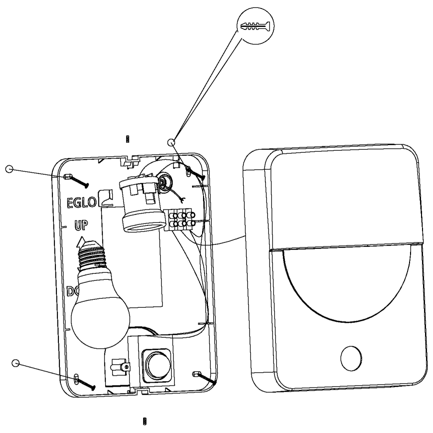 Eglo - Applique d'extérieur avec détecteur 1xE27/28W/230V IP44
