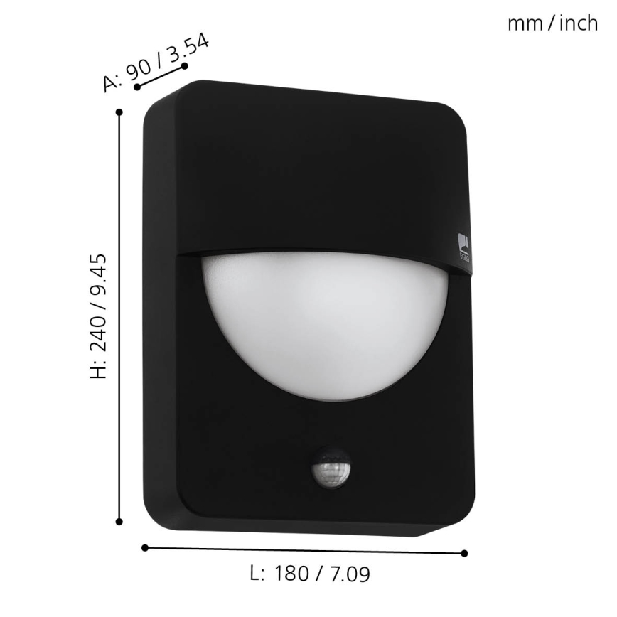Eglo - Lampada da esterno con sensore 1xE27/28W/230V IP44