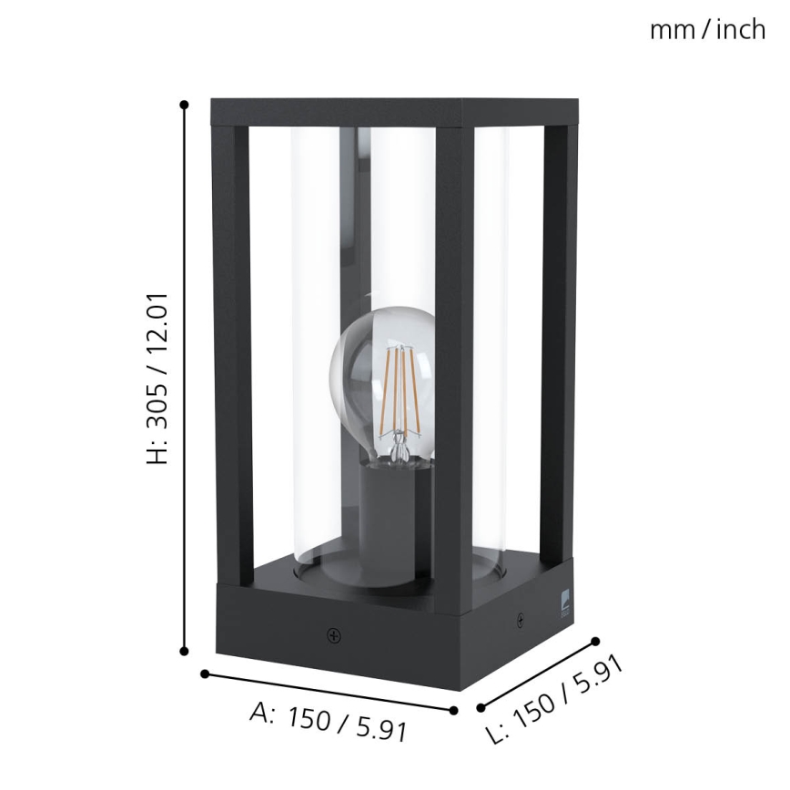 Eglo - Lampadaire extérieur 1xE27/40W/230V IP54