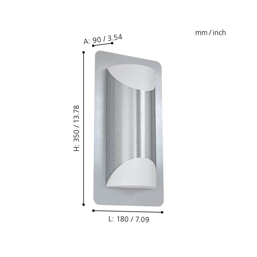 Eglo 98716 - Applique murale extérieure CISTIERNA 1 2xE27/10W/230V IP44