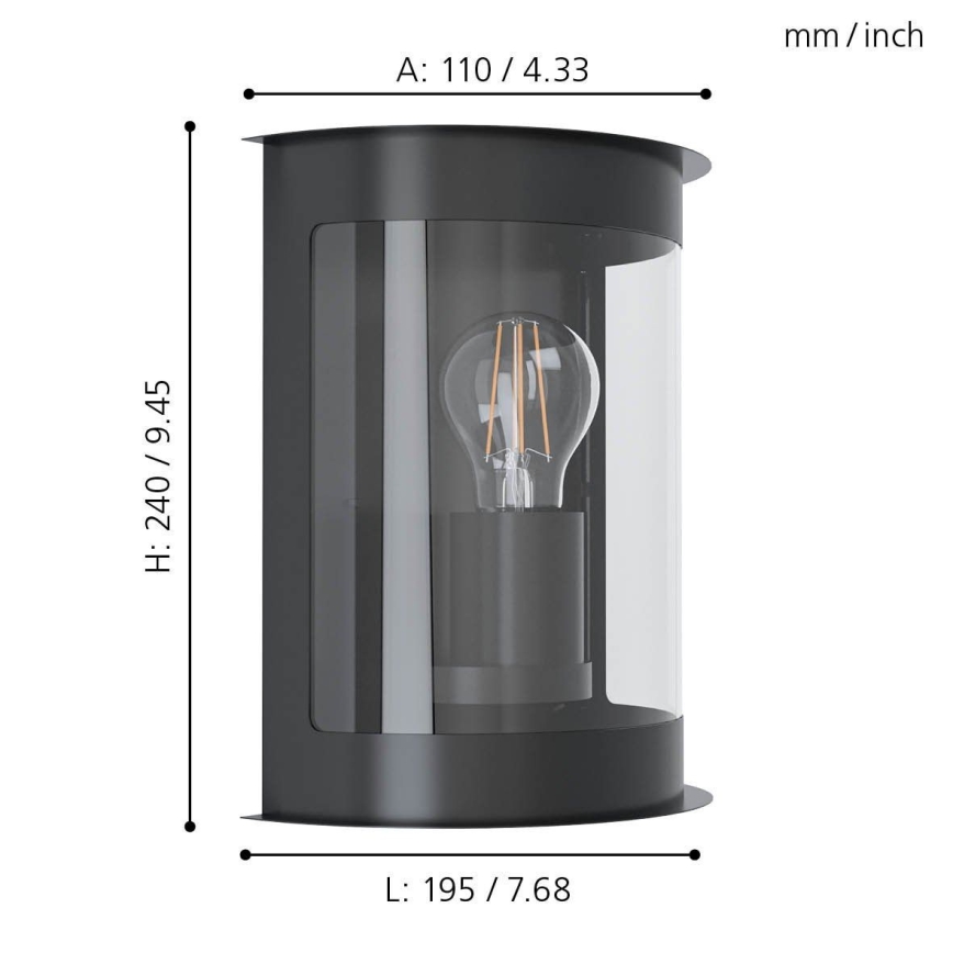 Eglo - Applique murale d'extérieur 1xE27/28W/230V IP44