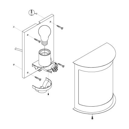 Eglo - Applique murale d'extérieur 1xE27/28W/230V IP44