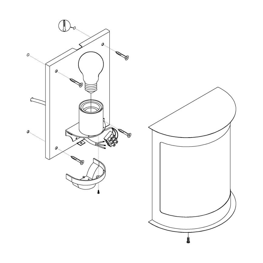 Eglo - Applique murale d'extérieur 1xE27/28W/230V IP44
