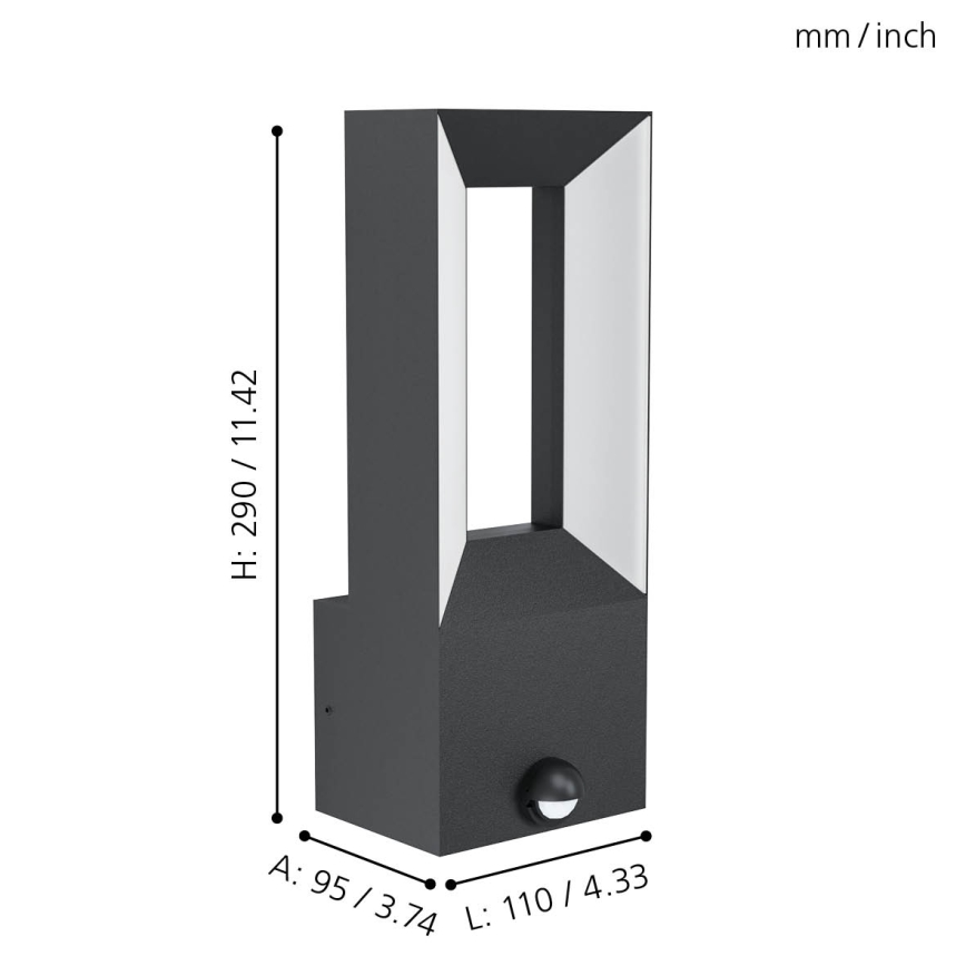 Eglo - Lampada LED da esterno con sensore  2xLED/5W/230V IP44