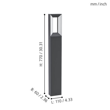 Eglo - Lampe LED extérieur 2xLED/5W/230V IP44 77 cm