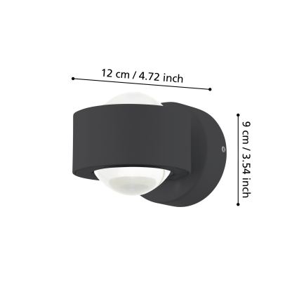 Eglo - Applique murale LED d'extérieur 2xLED/2W/230V IP44