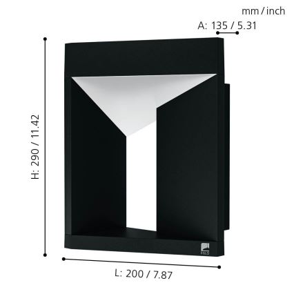 Eglo 98748 - Applique murale d'extérieur LED NEMBRO LED/10W/230V IP54