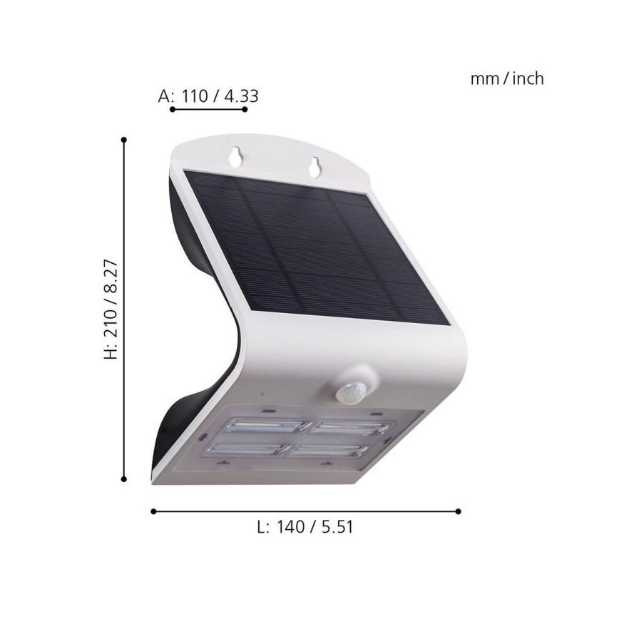 Eglo - Lampada solare con sensore LED/3,2W/3,7V IP54