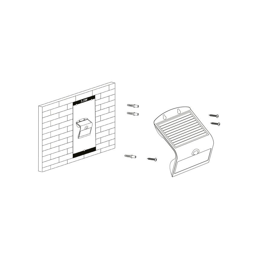 Eglo - Lampada solare con sensore LED/3,2W/3,7V IP54