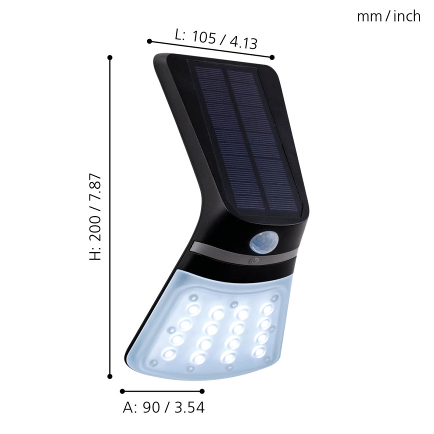 Eglo - Lampada solare con sensore LED/2W/3,7V IP44