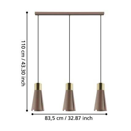 Eglo 98839 - Lampadario LED sospeso su cavo LOSALOMAS 3xGU10/4,5W/230V