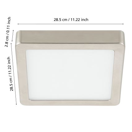 Eglo - Plafonnier LED dimmable pour salle de bains, 19,5 W, 230 V, 2700–6500 K, IP44, ZigBee, 28,5 x 28,5 cm